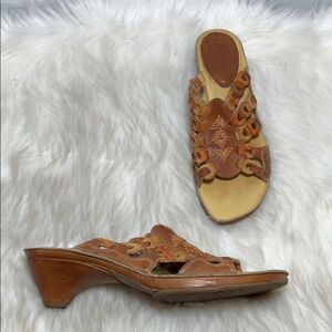 Pikolinos Shades Of Tan Mule Sandals Sz 40/9.5